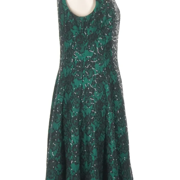 INC International Concepts Teal and Black Sequin Dress - Picture 3 of 7